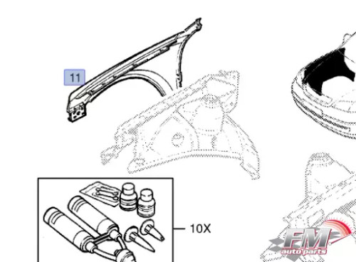 Fender Front Right fits Opel Vauxhall Astra G 93190358 Genuine View Right