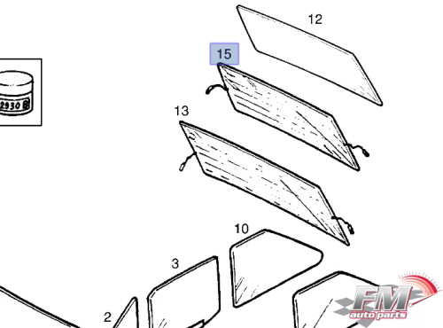 Windscreen Rear fits Opel Corsa A Vauxhall Nova 90120520 Genuine View Front
