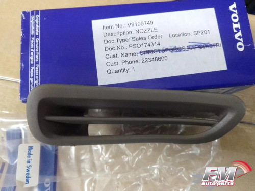 Dashboard Air Duct Right RHD fits Volvo S80 9196749 Genuine V9196749 View Front