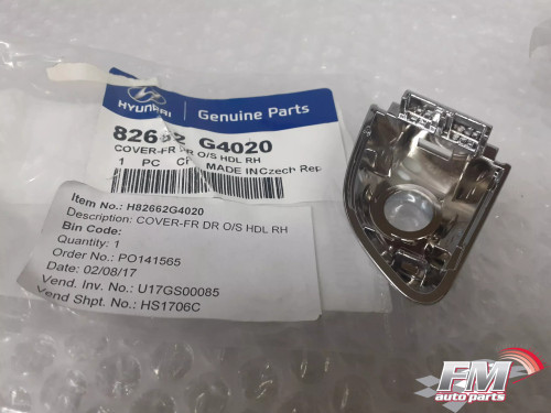 82662G4020 Exterior Door Handle Cover Front fits Hyundai Kia 82662-G4020 Genuine View Rear
