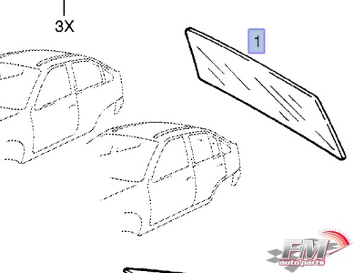 Windscreen Rear fits Opel Kadett E Vauxhall Astra 90241632 Genuine View Front
