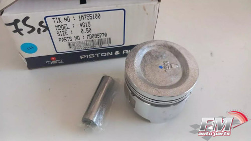 4x Piston fits Mitsubishi Hyundai 4G15 engine 76mm Bore +0.50mm Oversize MD099770 View Front