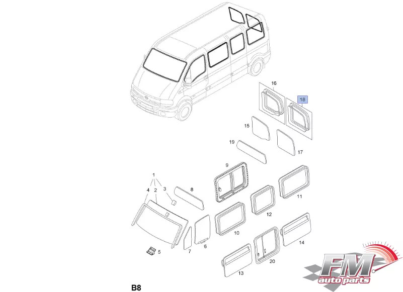 Window Back Door Left fits Opel Vauxhall Movano A Renault Master 9161576 Genuine Window Back Door Left fits Opel Vauxhall Movano A Renault Master 9161576 Genuine