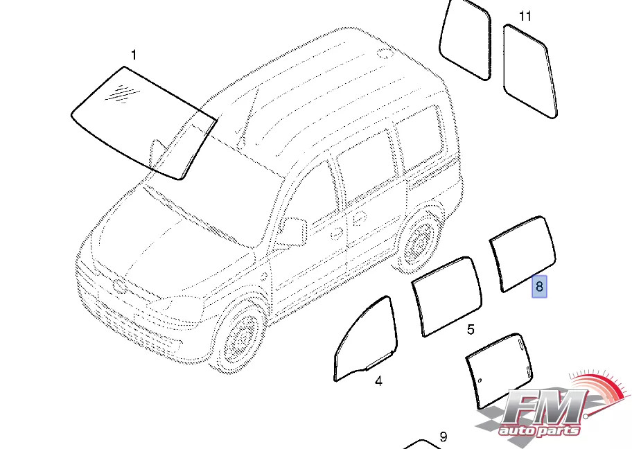 Window Rear Right Fixed fits Opel Vauxhall Combo C F06 F25 13121958 Genuine Window Rear Right Fixed fits Opel Vauxhall Combo C F06 F25 13121958 Genuine