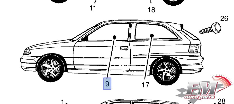 Window Front Door Right Clear fits Opel Vauxhall Astra F 53 54 F08 M08 GSi 90414616 Window Front Door Right Clear fits Opel Vauxhall Astra F 53 54 F08 M08 GSi 90414616