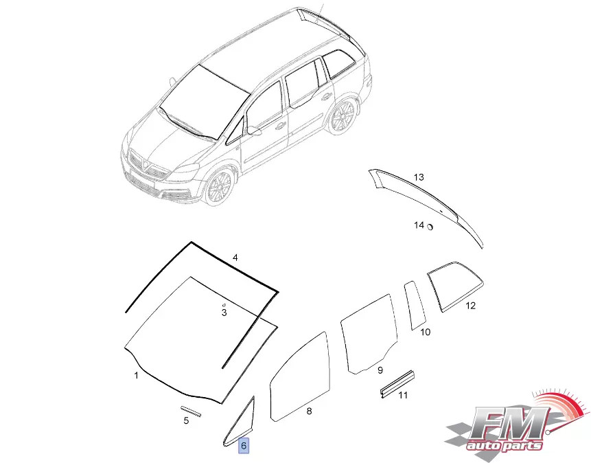 Window Front Quarter Left Fixed fits Opel Vauxhall Zafira B 13123922 Genuine Window Front Quarter Left Fixed fits Opel Vauxhall Zafira B 13123922 Genuine