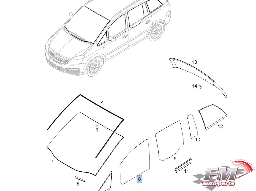 Window Front Door Right fits Opel Vauxhall Zafira B 93184336 Genuine Window Front Door Right fits Opel Vauxhall Zafira B 93184336 Genuine