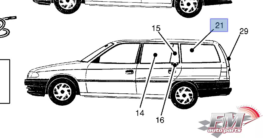 Window Rear Quarter Right fits Opel Vauxhall Astra F Classic 90360558 Genuine Window Rear Quarter Right fits Opel Vauxhall Astra F Classic 90360558 Genuine
