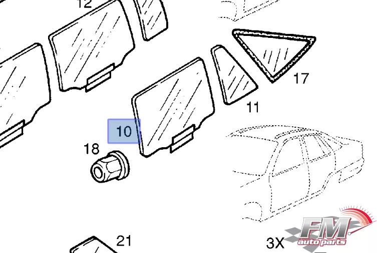 Window Rear Door Right Clear fits Opel Kadett E 90196922 Genuine Window Rear Door Right Clear fits Opel Kadett E 90196922 Genuine