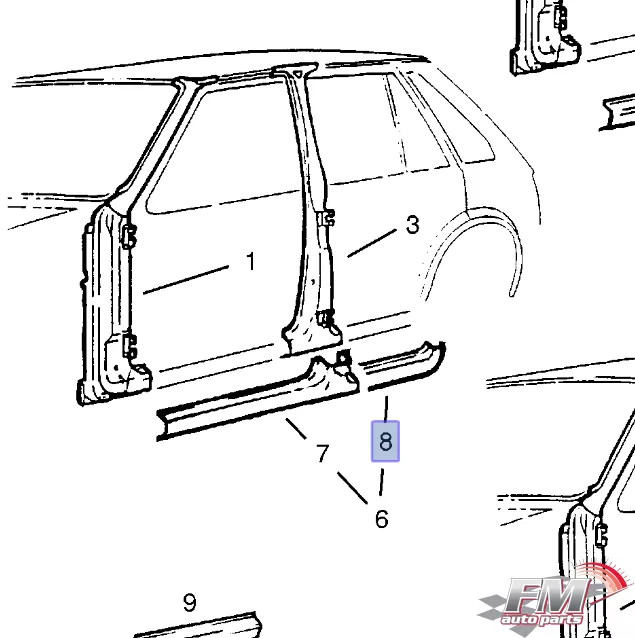 Sill Panel Rear Right fits Opel Corsa A Vauxhall Nova 90138584 Genuine Sill Panel Rear Right fits Opel Corsa A Vauxhall Nova 90138584 Genuine