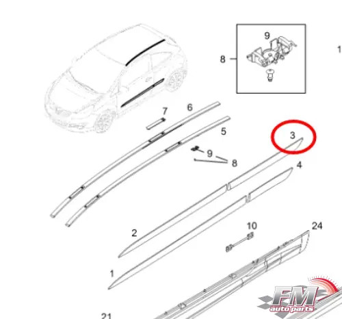 Moulding Rear Door Right fits Opel Vauxhall Corsa D L68 13243575 Genuine 5172447 Moulding Rear Door Right fits Opel Vauxhall Corsa D L68 13243575 Genuine 5172447