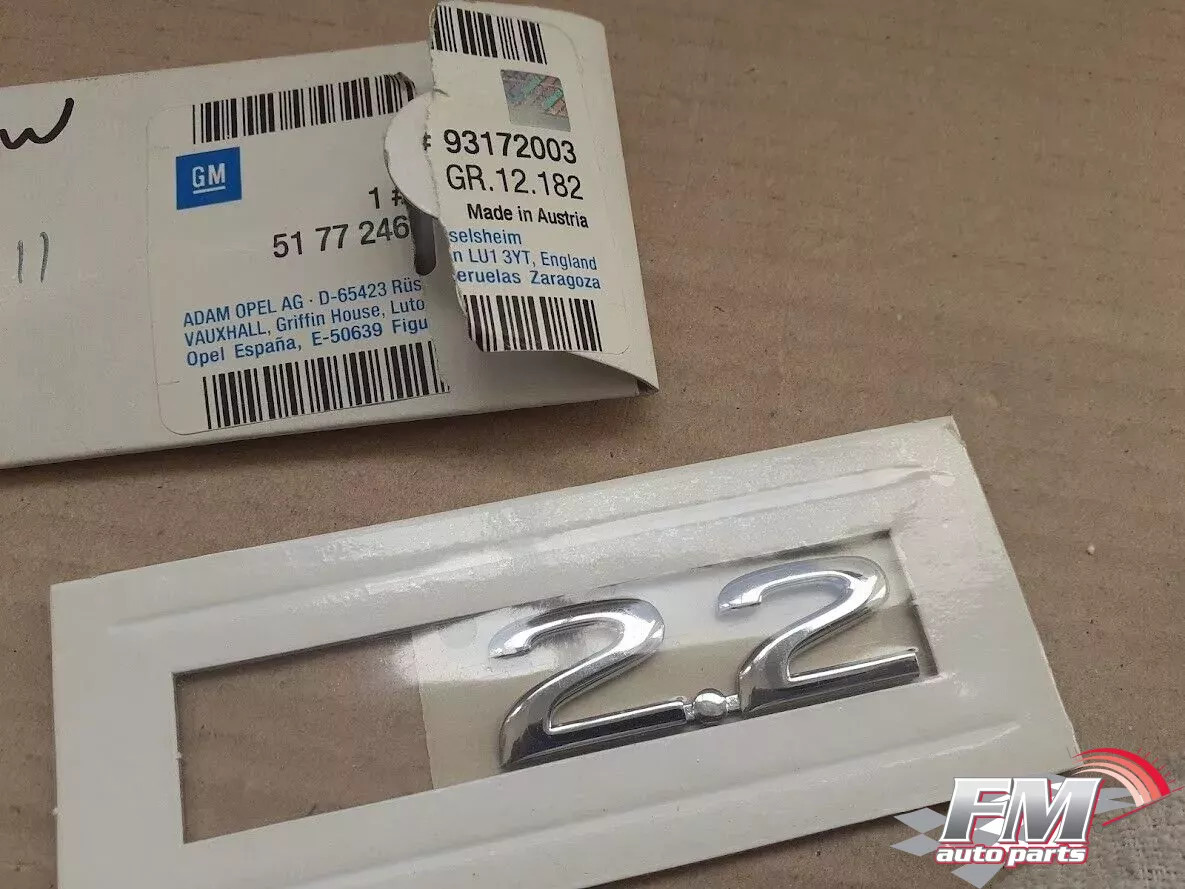 Emblem 2.2 fits Opel Vauxhall Vectra C 93172003 Genuine Emblem 2.2 fits Opel Vauxhall Vectra C 93172003 Genuine