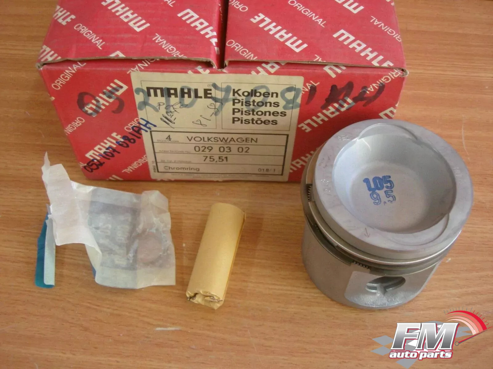 4x Pistons fits VW Polo Derby GL AAK engines 75.51mm Bore Oversize 052107081AH 4x Pistons fits VW Polo Derby GL AAK engines 75.51mm Bore Oversize 052107081AH