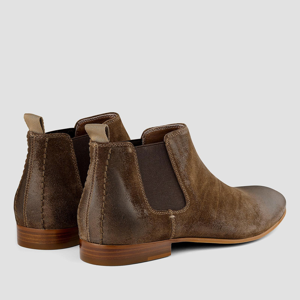 khaki chelsea boots