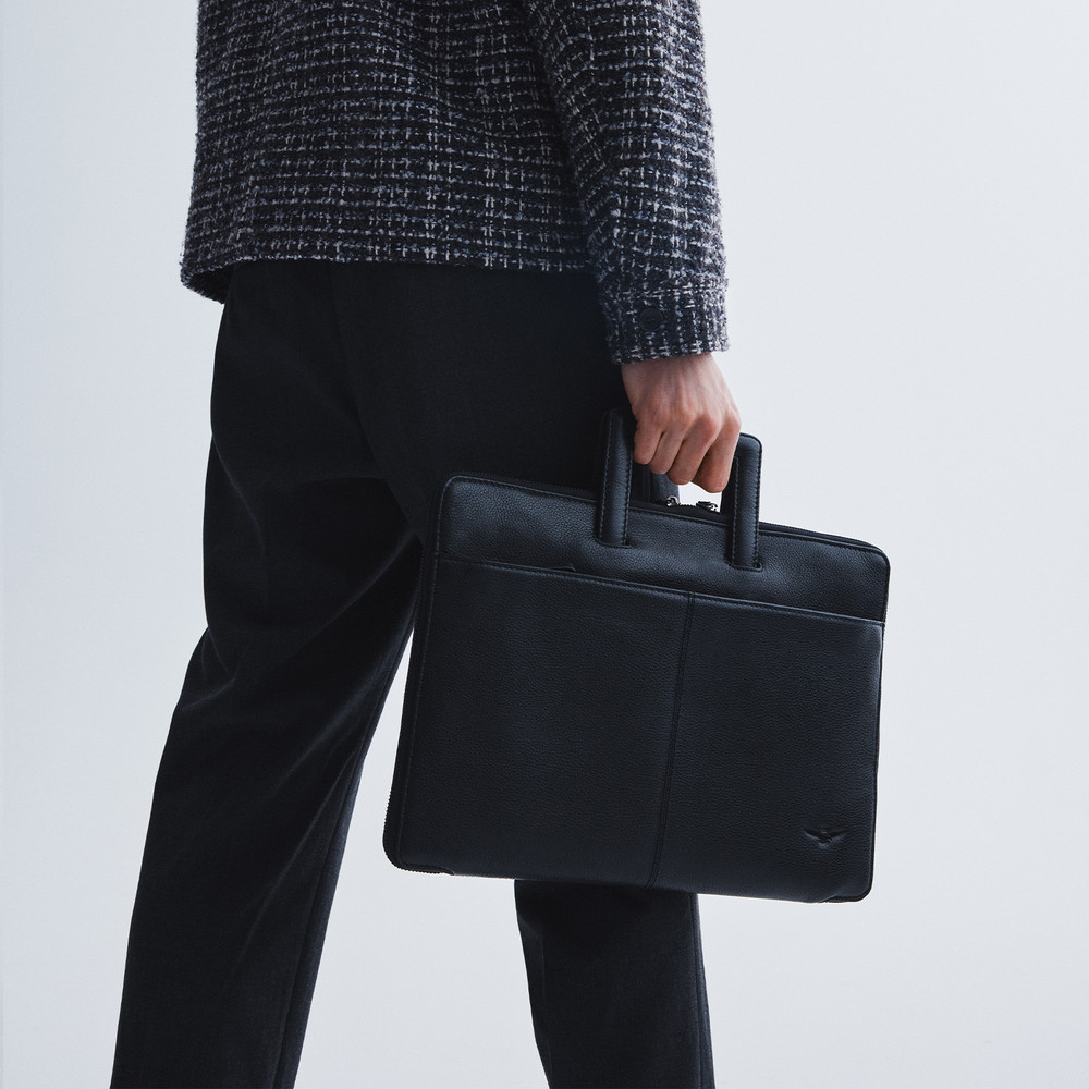 Montoro Black Compact Briefcase