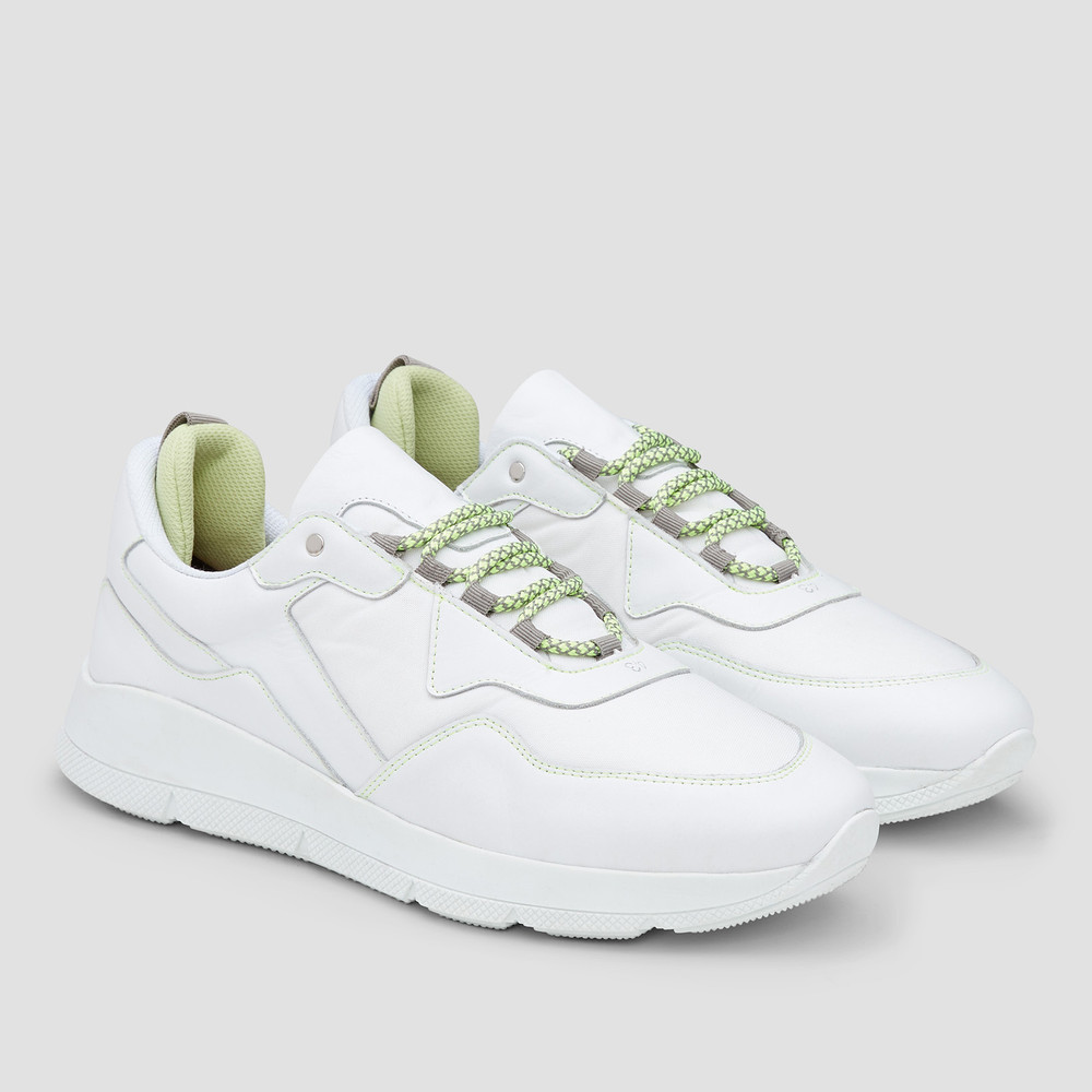 Brooklyn White/Lime Sneakers