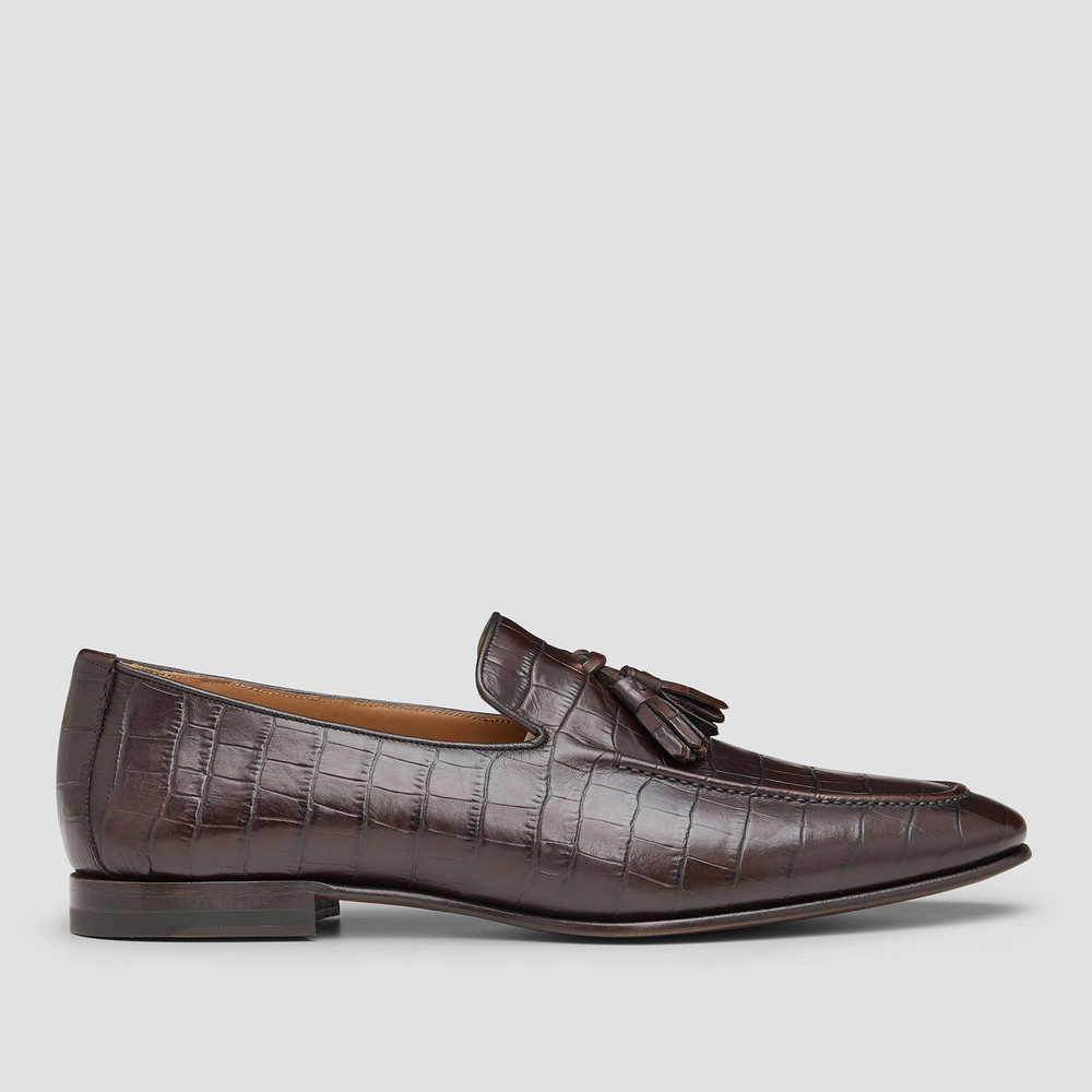 Connery Croc. Brown Loafers