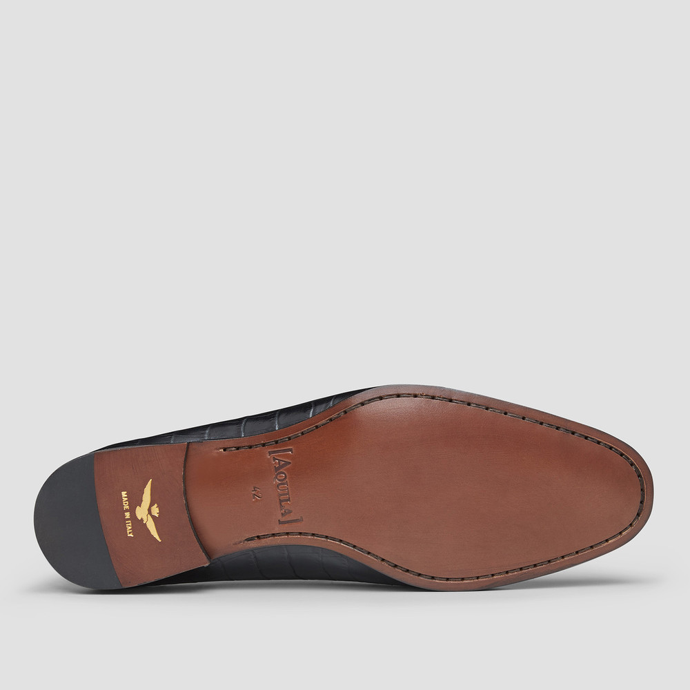 Connery Croc. Black Loafers