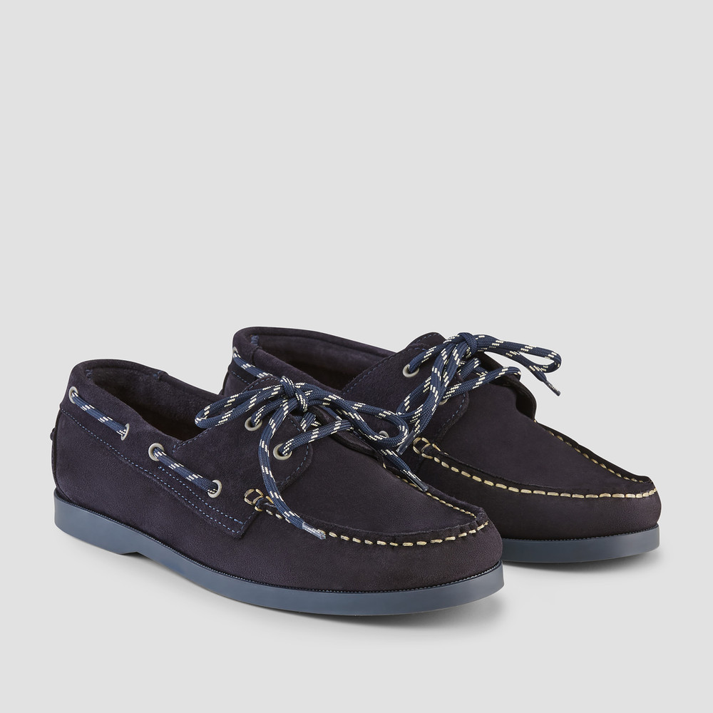 navy boat shoes