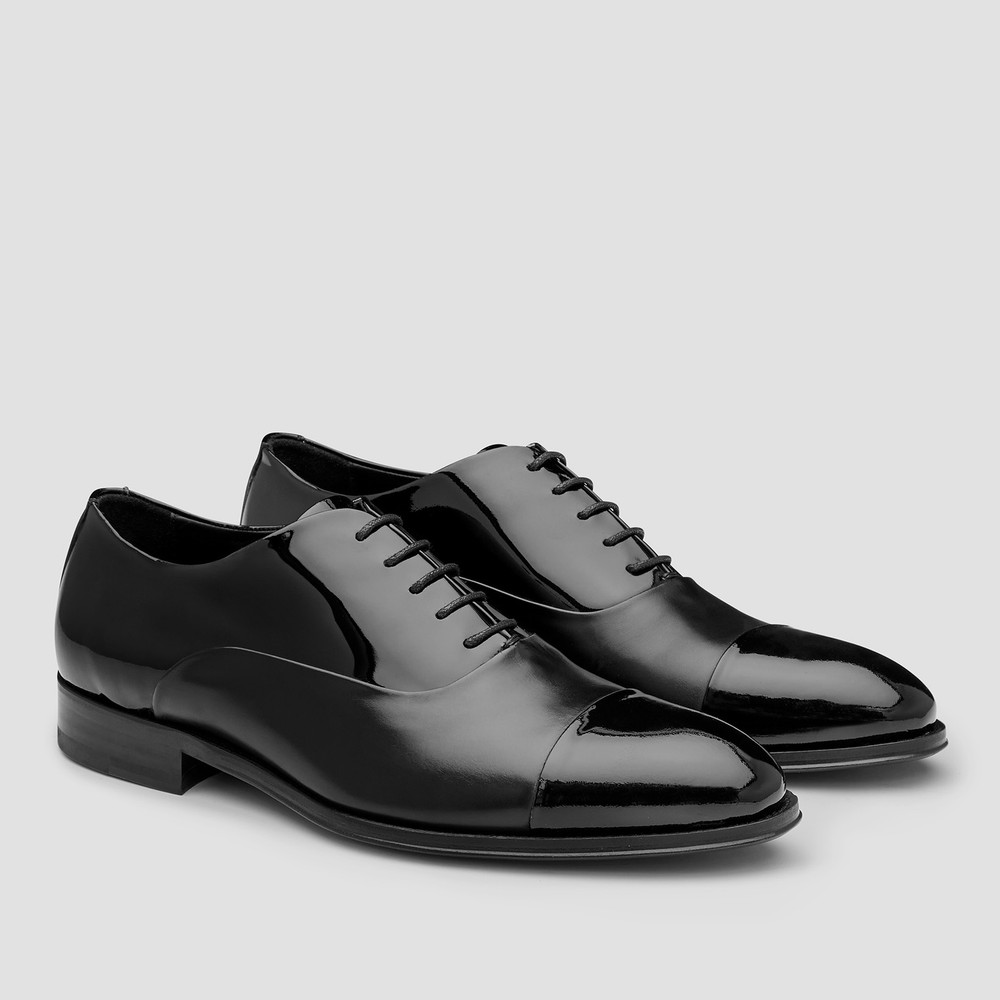 black patent oxford shoes