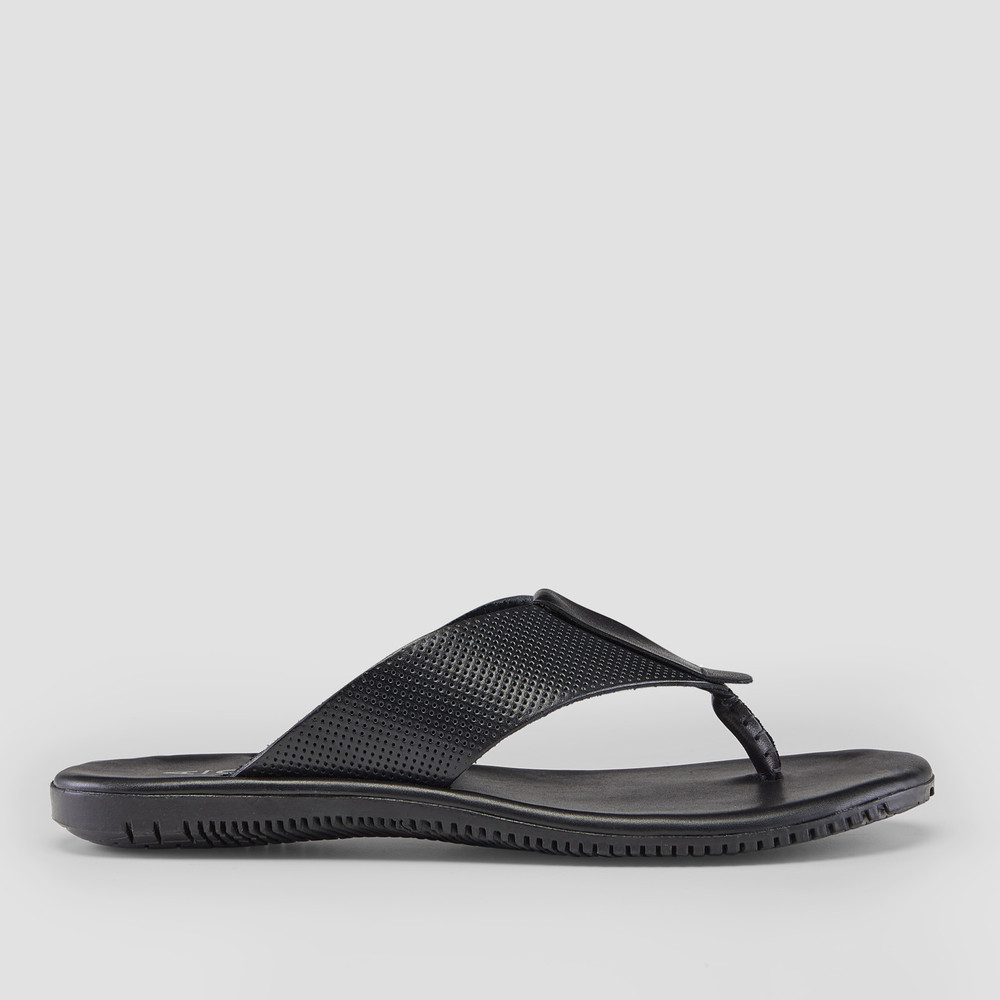 black leather thongs