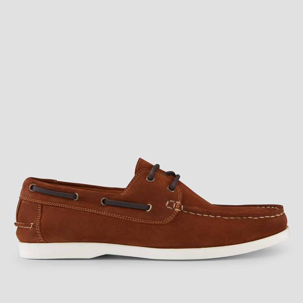 mens tan suede boat shoes