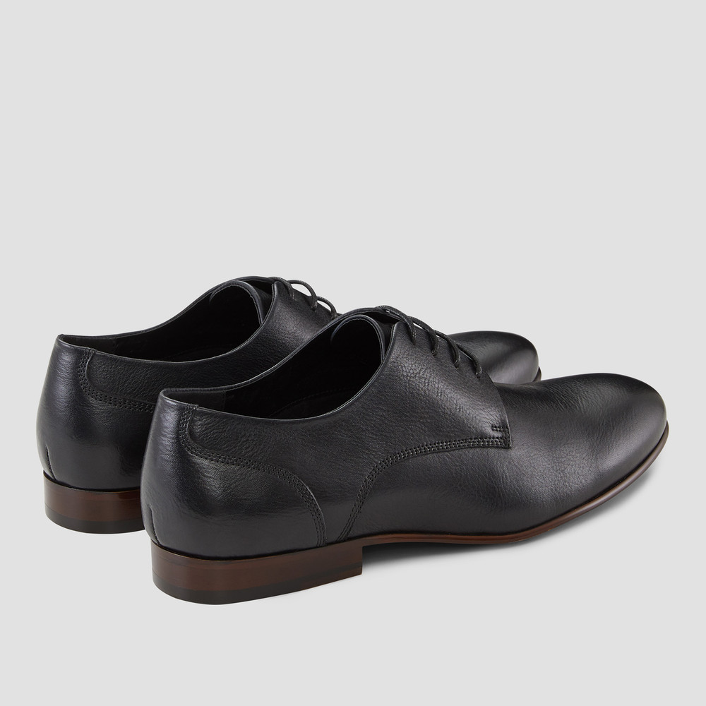 grey and black dress shoes