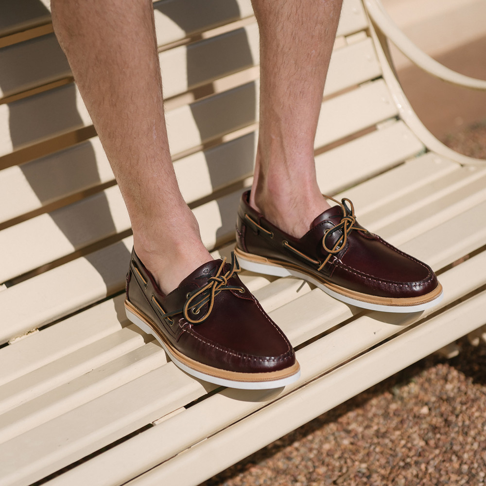 Vermont Burgundy Boat Shoes - Aquila