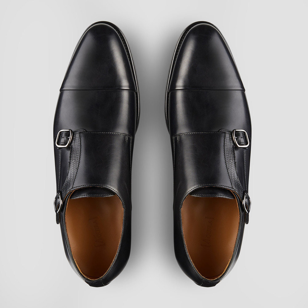 suede monk strap shoes