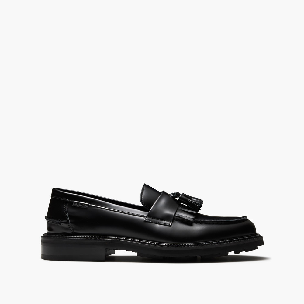 Mensa Black Tassel Loafers