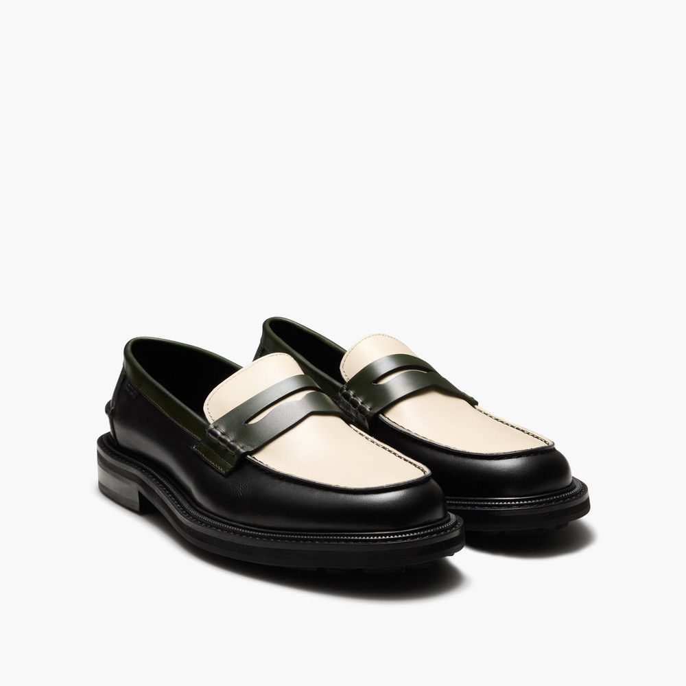 Mensa Black Multi Penny Loafers