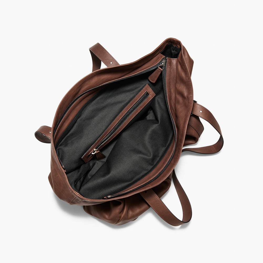 Borsa Brown Leather Tote Bag