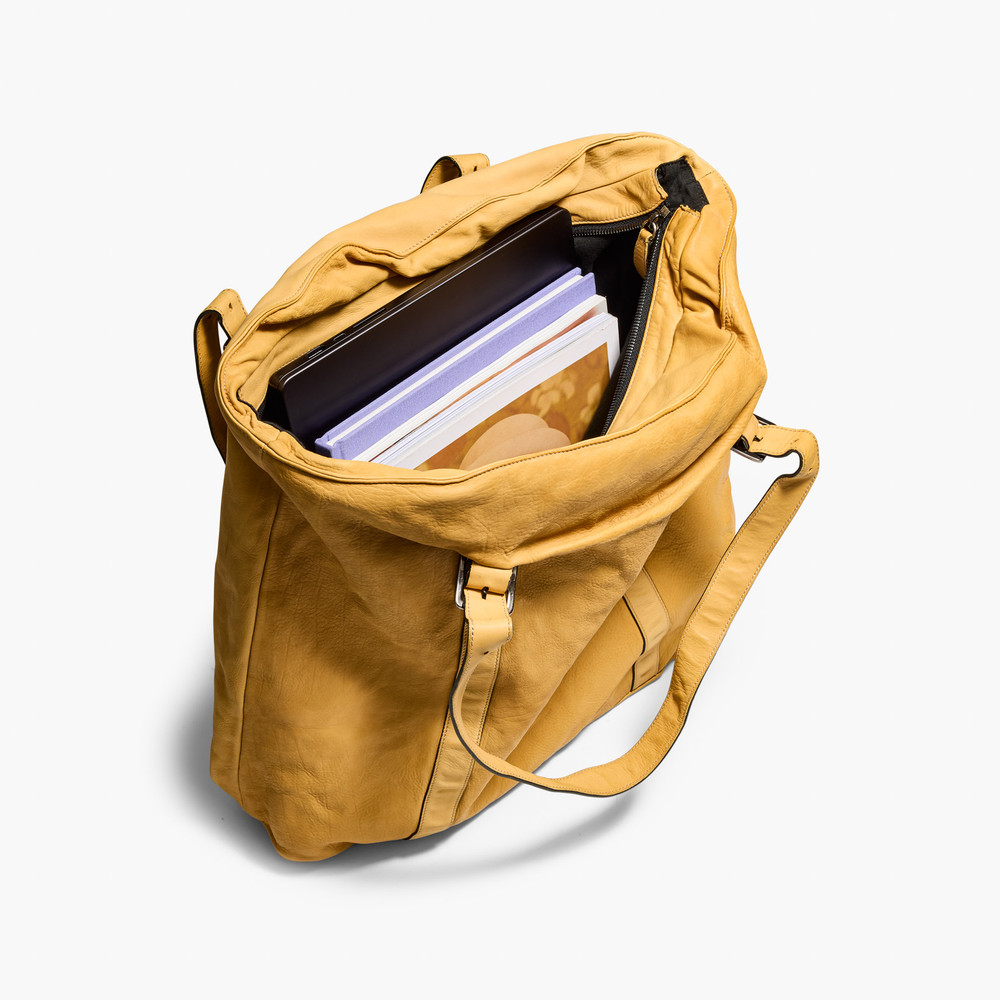 Borsa Light Tan Leather Tote Bag