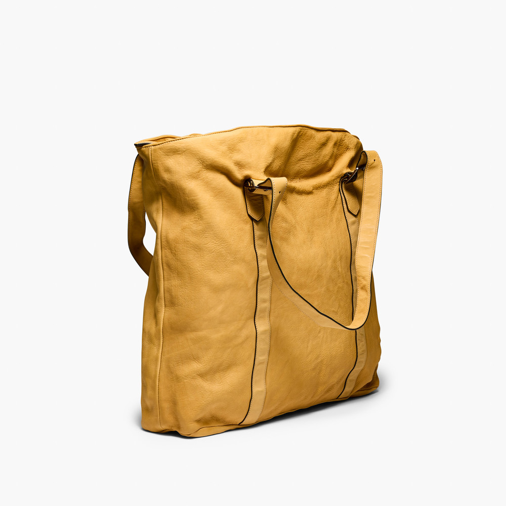 Borsa Light Tan Leather Tote Bag