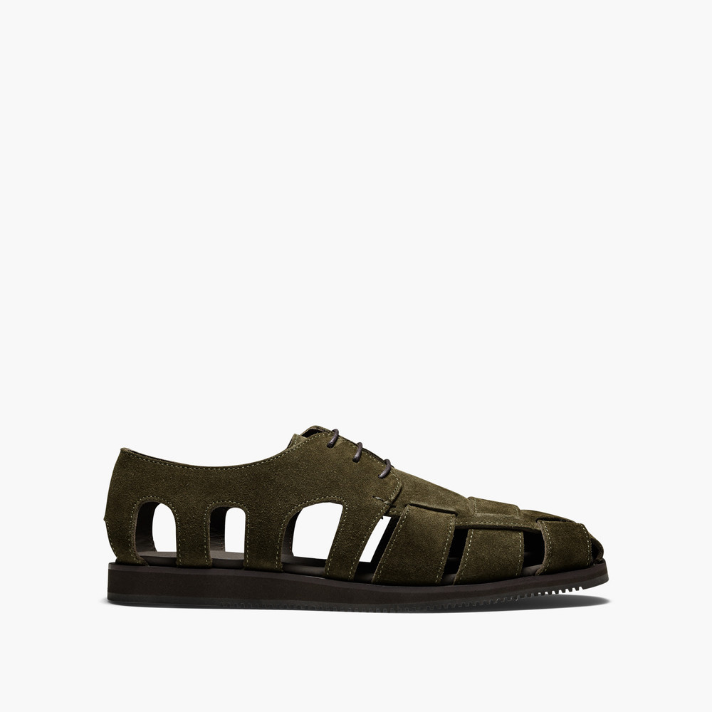 Jetty Olive Suede Fisherman Sandals