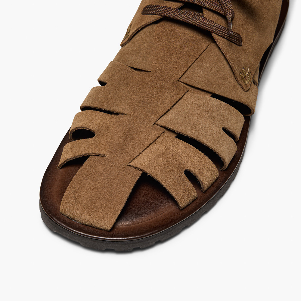 Granada Taupe Suede Fisherman Sandals