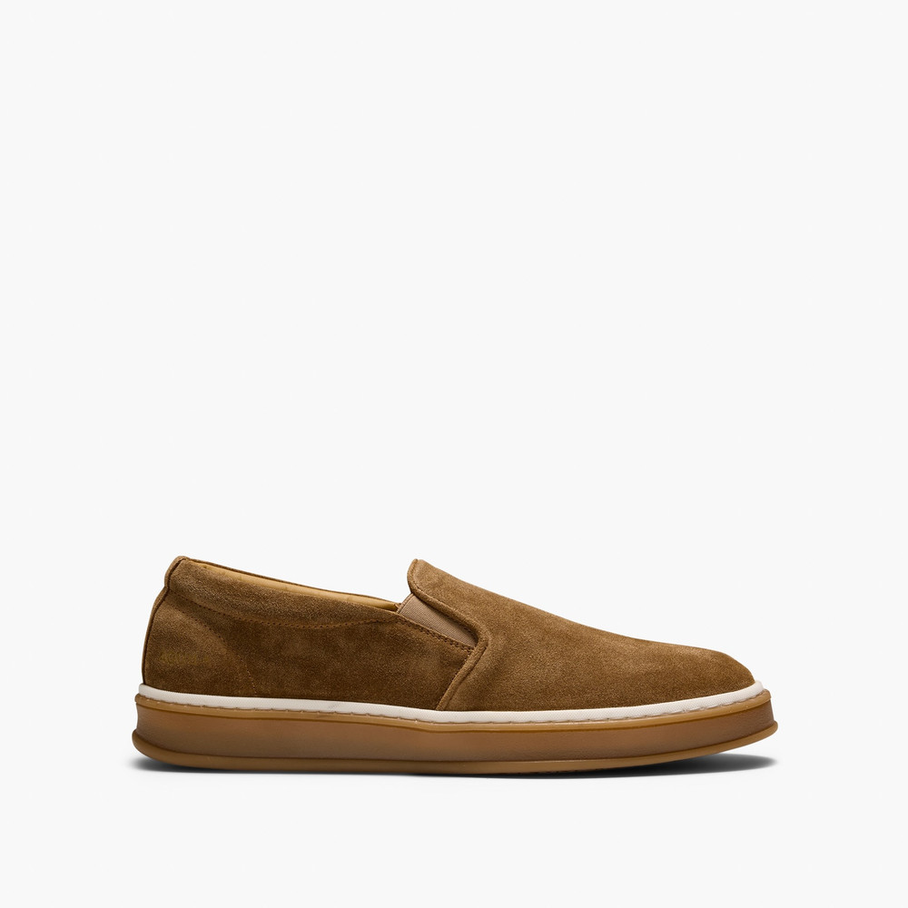 Deuce Cognac Suede Slip On Shoes