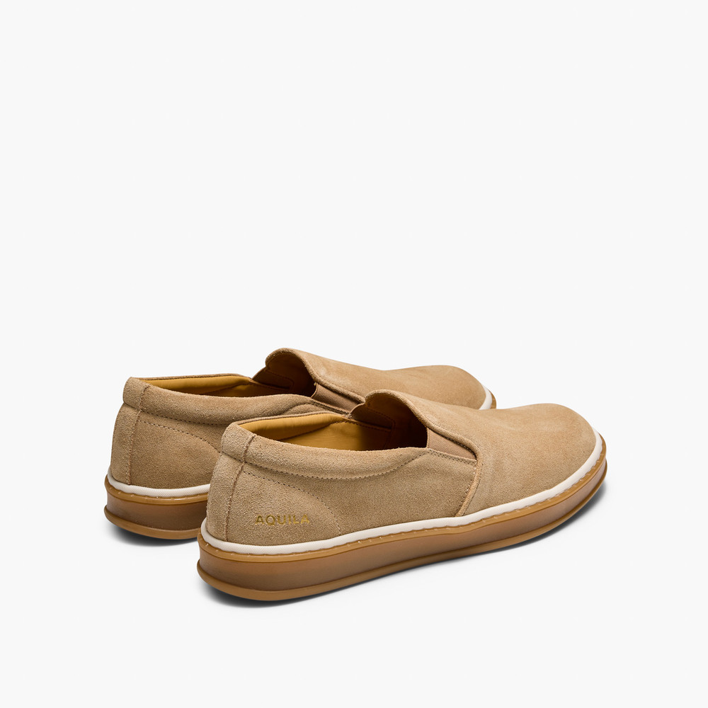 Deuce Cream Suede Slip On Shoes