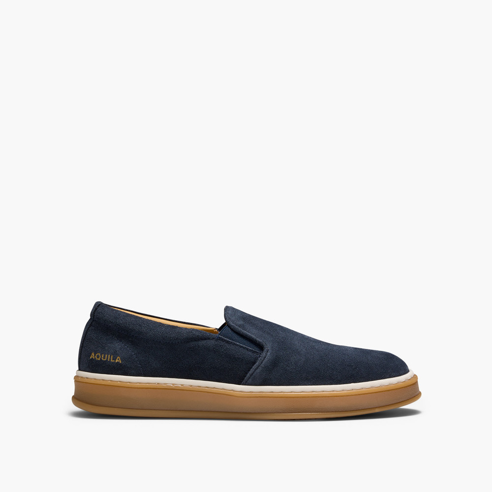 Deuce Navy Suede Slip On Shoes