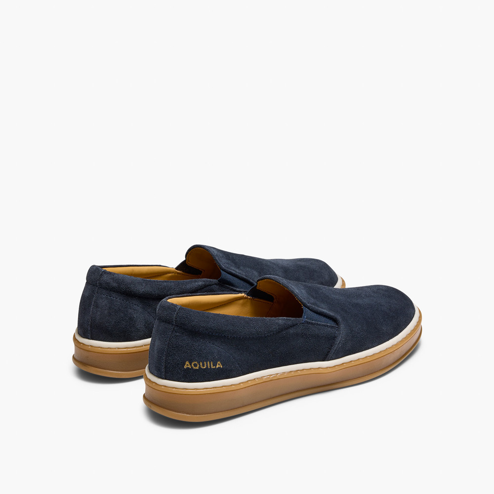 Deuce Navy Suede Slip On Shoes