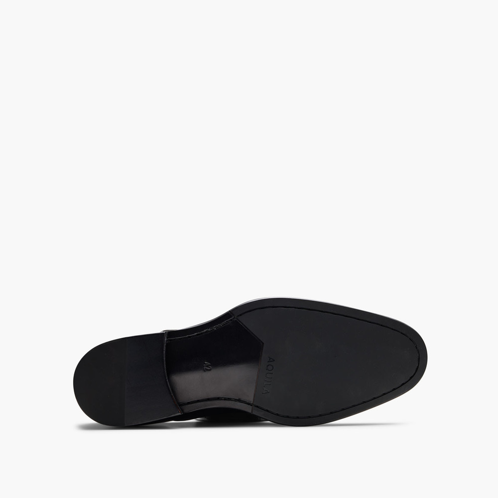 Grantham Patent Black Derby Shoes