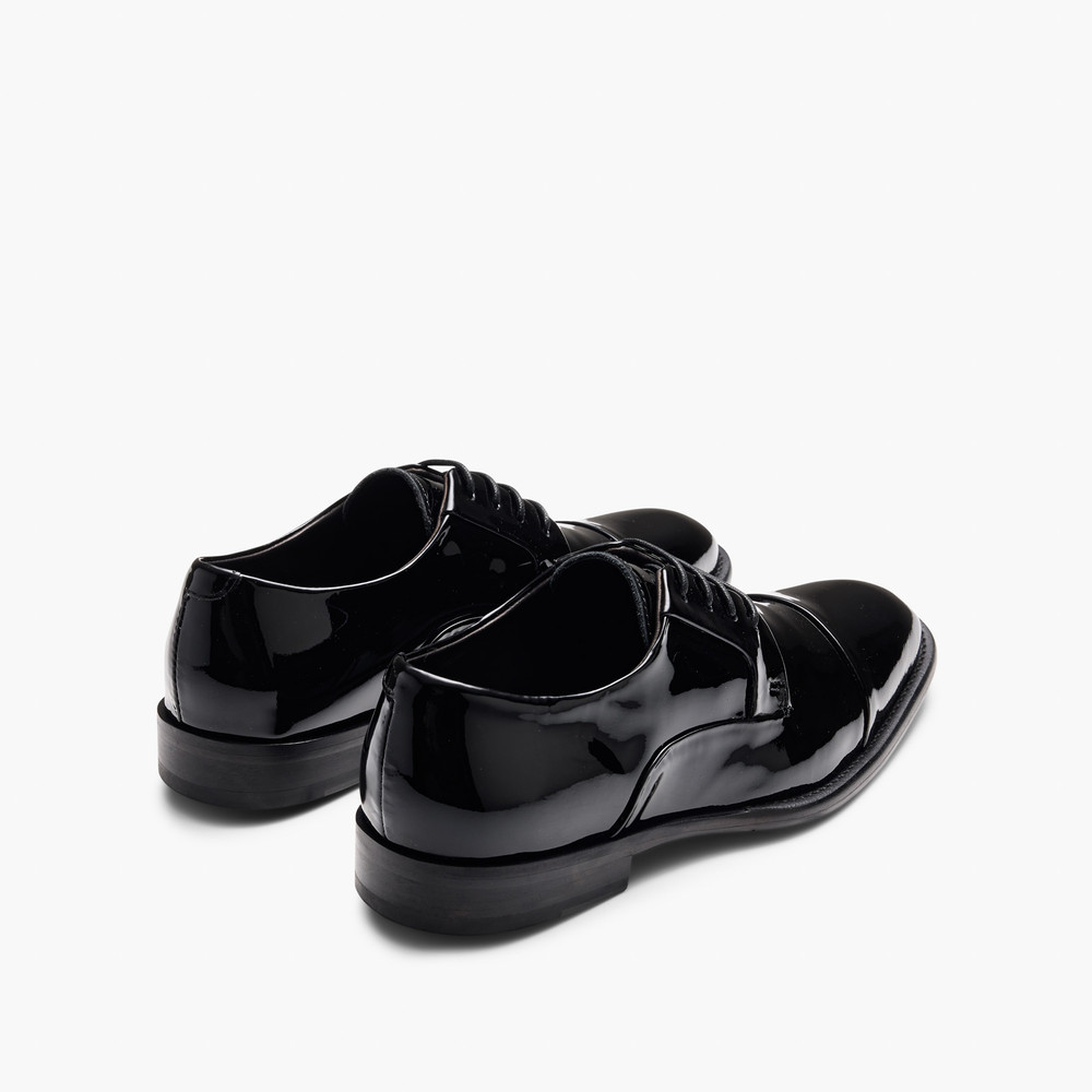 Grantham Patent Black Derby Shoes