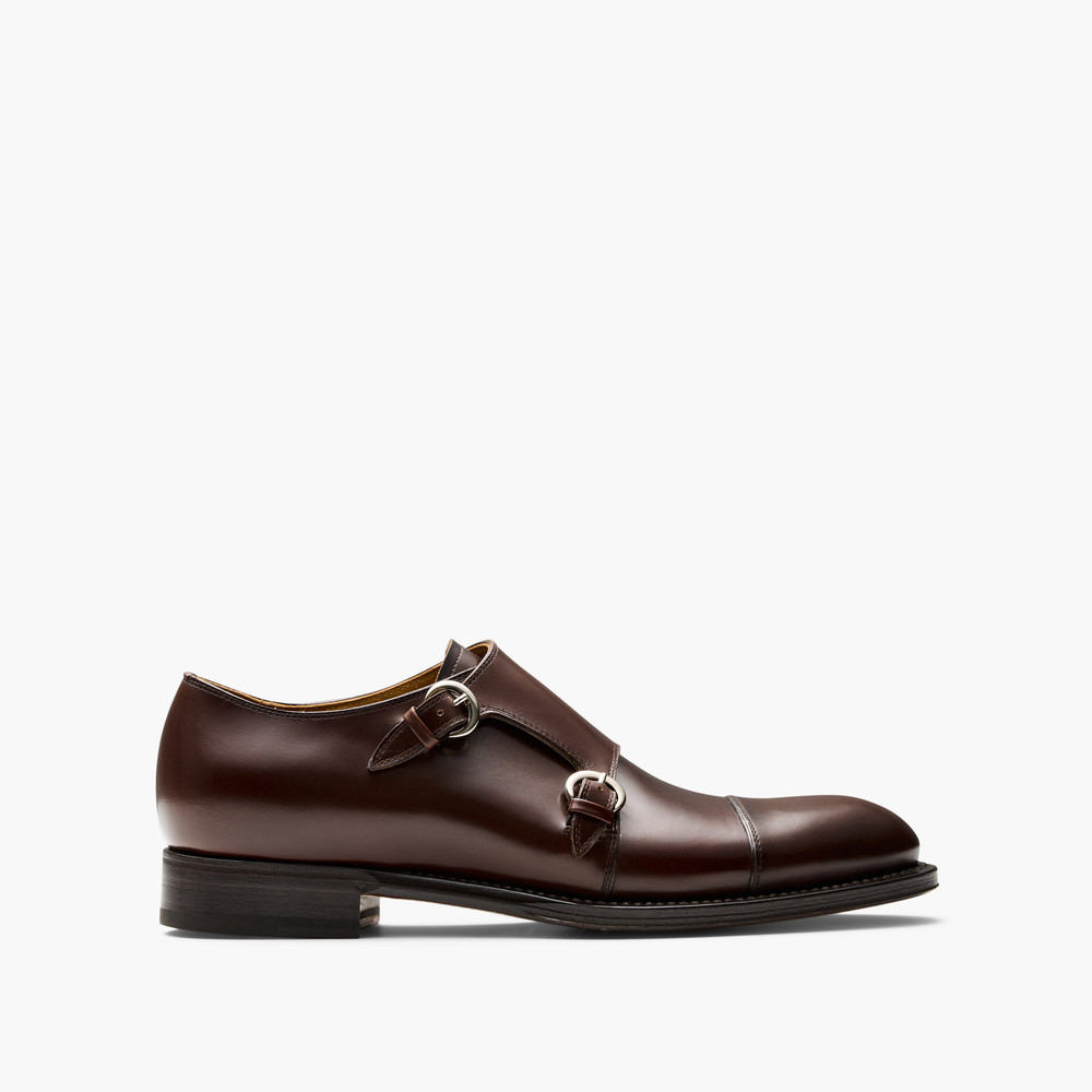 Bristol Brown Monk Strap Shoes