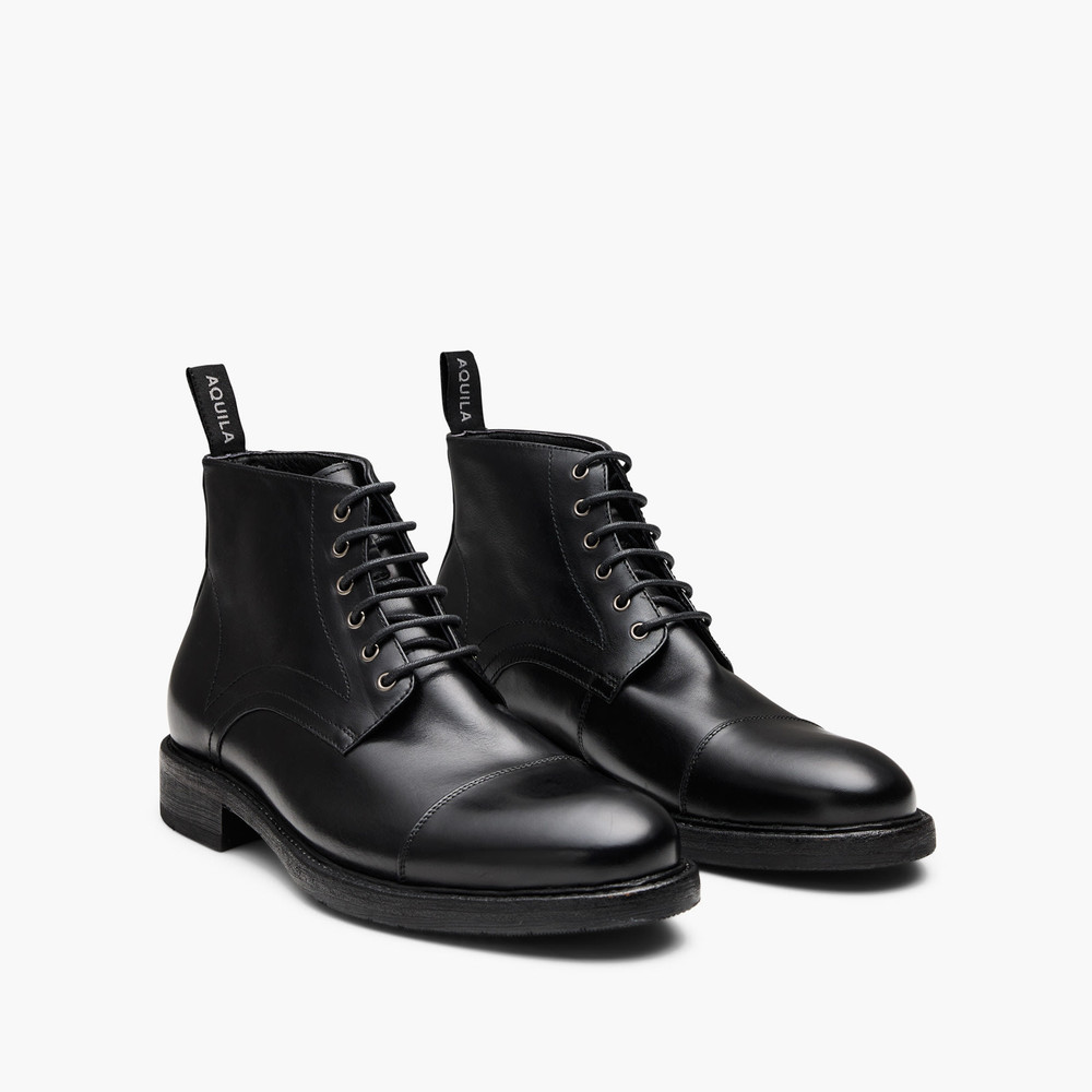 Redding Black Lace Up Boots