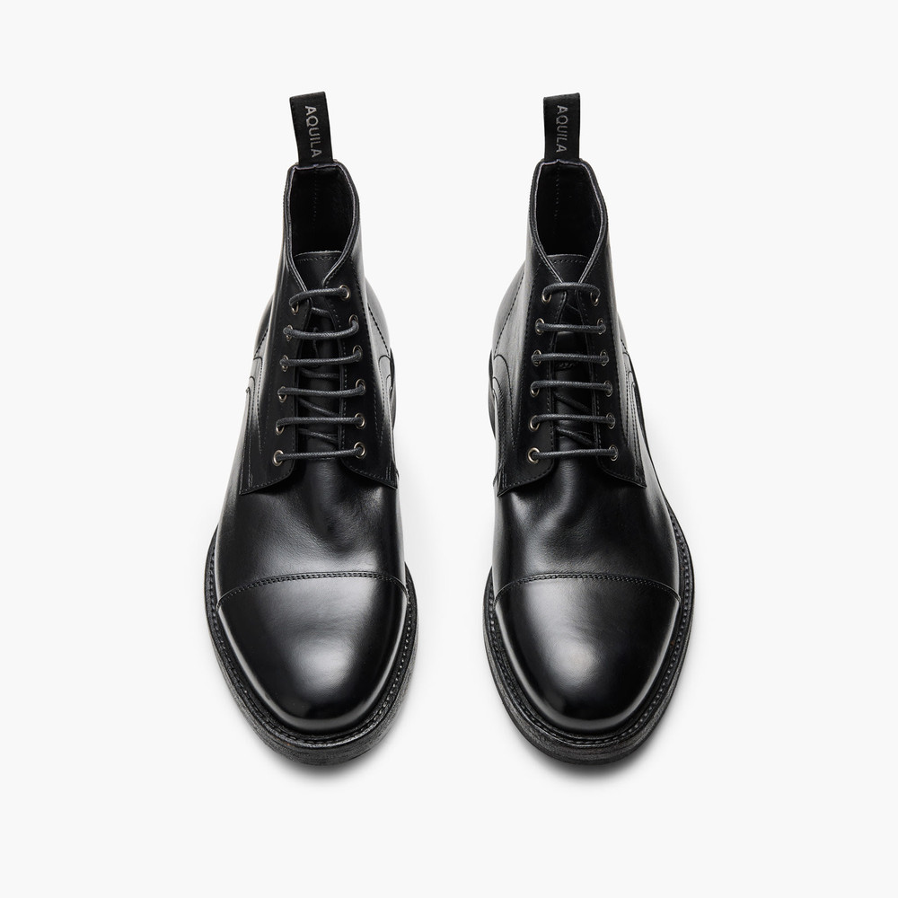 Redding Black Lace Up Boots