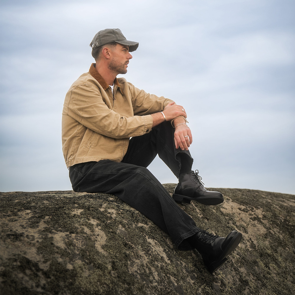 Redding Black Lace Up Boots