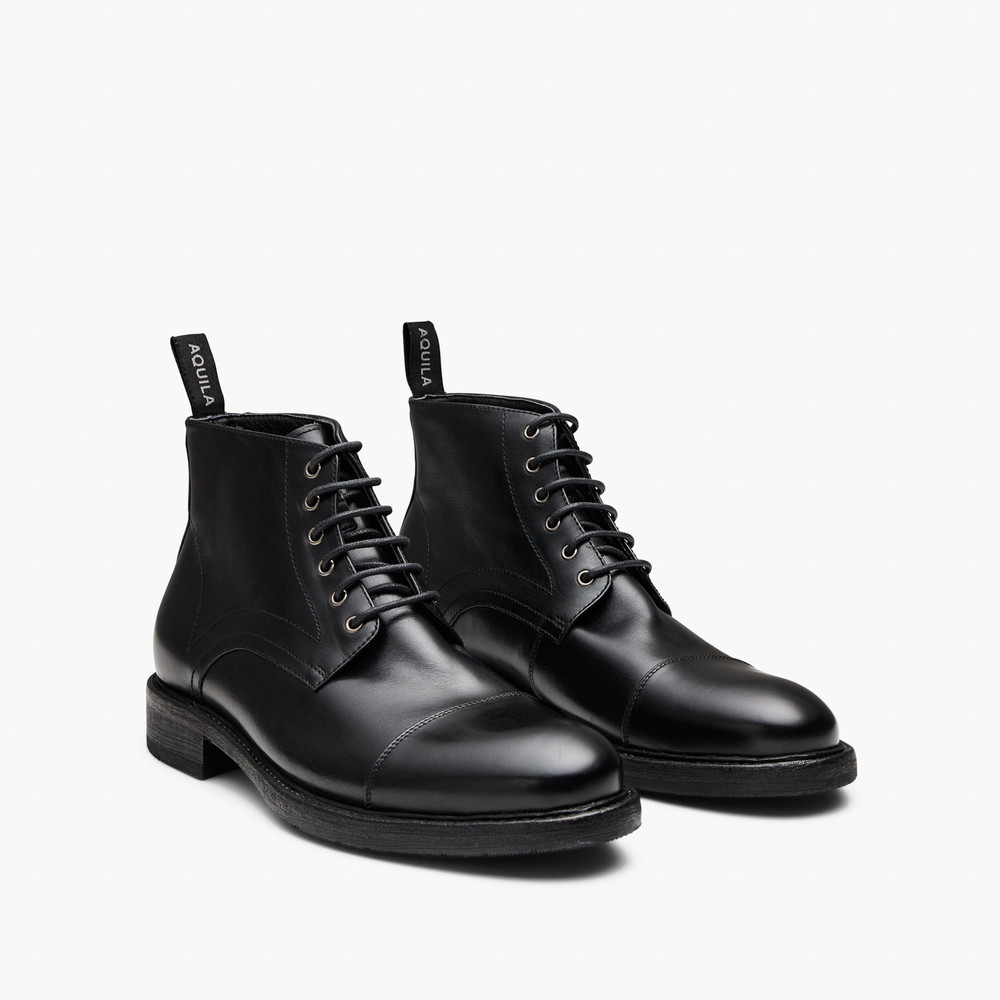Redding Black Lace Up Boots