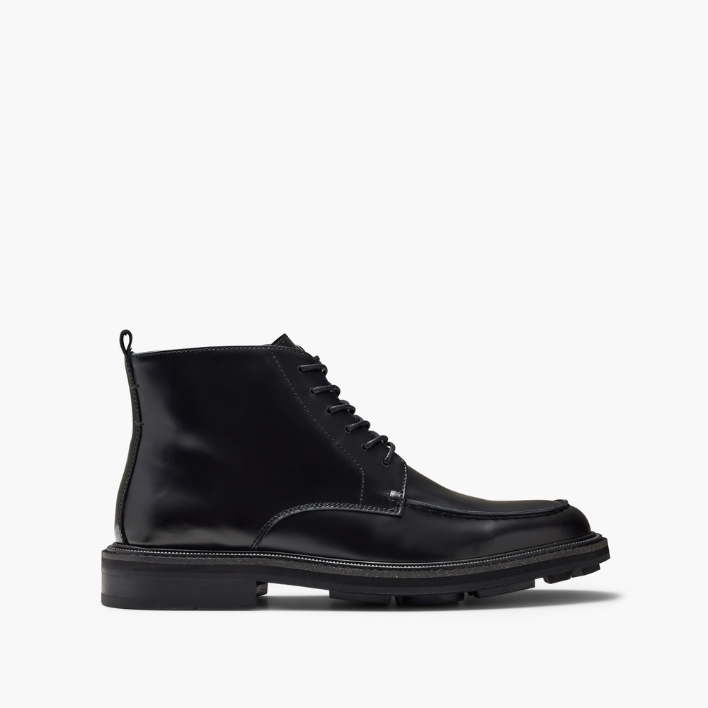Mensa Black Lace-Up Boots