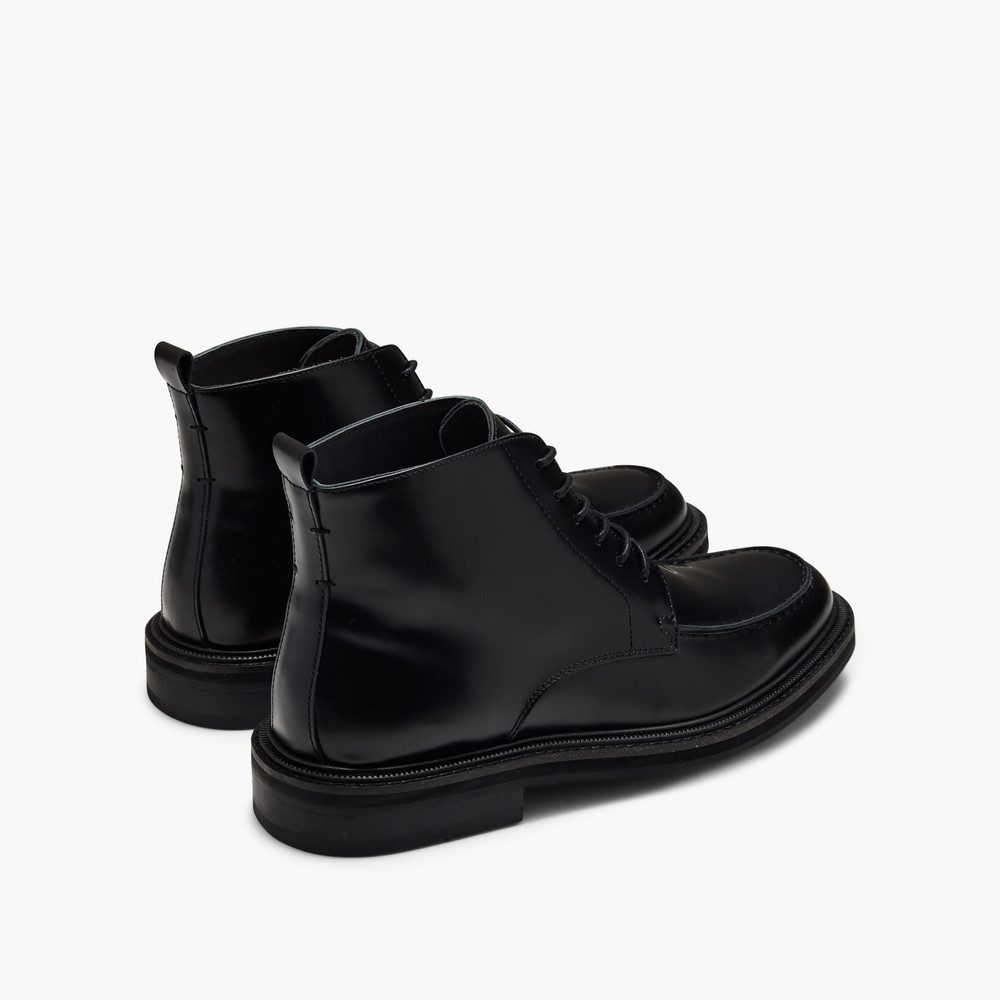Mensa Black Lace-Up Boots
