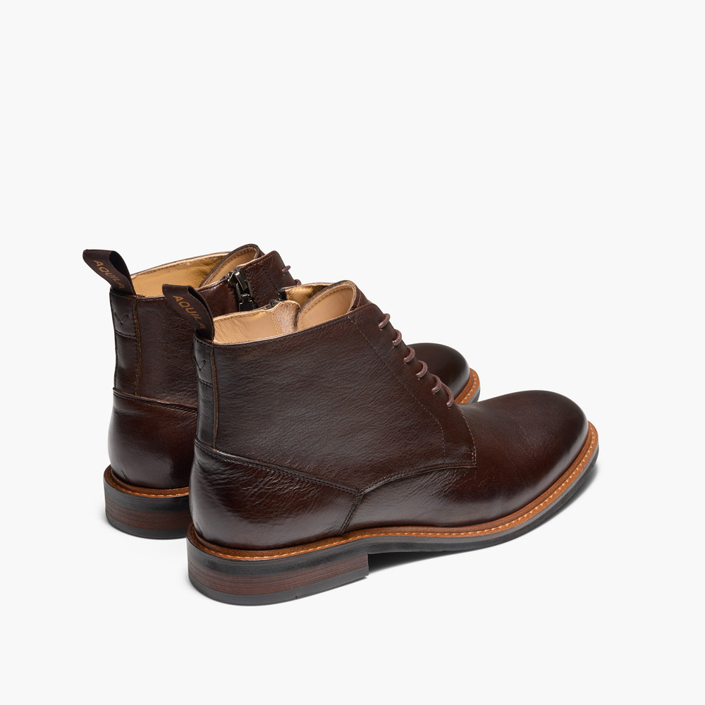 Upton Brown Lace-Up Boots
